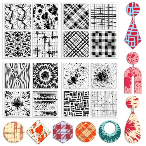 CHGCRAFT 4 Stück 4 Stile Holz Druck Polymer Clay Textur Blätter Marmor Silikon Textur Stempel Ton Textur Matte Modellierung Muster Pad Textur Blätter, 5,5x5,5 Zoll CHGCRAFT 4 Stück 4 Stile Holz Druck Polymer Clay Textur Blätter Marmor Silikon Textur Stempel Ton Textur Matte Modellierung Muster Pad Textur Blätter, 5,5x5,5 Zoll von CHGCRAFT