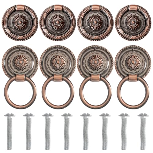 CHGCRAFT 8 Sets Drop Ring Griffe Pull Drop Swing Griffe Ring Kommode Blume Legierung Schranktürgriff für Küchenmöbel Schrank Kommode Kleiderschrank, Rotkupfer, 4,7 cm CHGCRAFT 8 Sets Drop Ring Griffe Pull Drop Swing Griffe Ring Kommode Blume Legierung Schranktürgriff für Küchenmöbel Schrank Kommode Kleiderschrank, Rotkupfer, 4,7 cm von CHGCRAFT