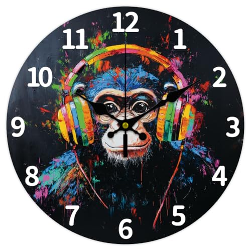 CHGCRAFT Banksy Affen Wanduhr 12 Zoll Batteriebetrieben Mit Musik Nicht Tickend Geräuschlos Dekorative Uhr CHGCRAFT Banksy Affen Wanduhr 12 Zoll Batteriebetrieben Mit Musik Nicht Tickend Geräuschlos Dekorative Uhr von CHGCRAFT