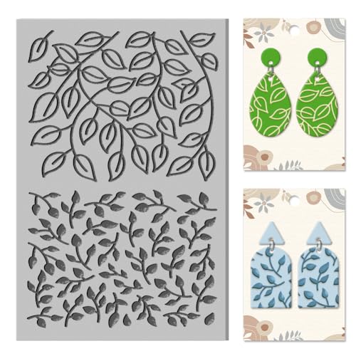 CHGCRAFT Blätter bedeckt Lehm Textur Matte Ton Modellierung Muster Pad Frühling Pflanze Textur Blätter für Polymer-Ton machen Ohrringe Jewerly Tools, 4×2.6 Zoll CHGCRAFT Blätter bedeckt Lehm Textur Matte Ton Modellierung Muster Pad Frühling Pflanze Textur Blätter für Polymer-Ton machen Ohrringe Jewerly Tools, 4×2.6 Zoll von CHGCRAFT