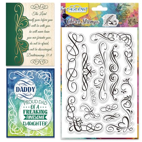 CHGCRAFT Flourish Lace Clear Stempel Transparente Silikonstempel Klare Silikon Stempelabdrücke für Karten Briefmarken DIY Scrapbooking Foto Journal Album von CHGCRAFT