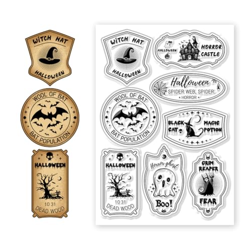 CHGCRAFT Halloween Tags Silikonstempel Transparente Stempel Schlossgeister Schwarzer Katzenhintergrund Transparente Silikonstempel Für DIY Scrapbooking Karten Herstellung von Dekorativen Fotoalben CHGCRAFT Halloween Tags Silikonstempel Transparente Stempel Schlossgeister Schwarzer Katzenhintergrund Transparente Silikonstempel Für DIY Scrapbooking Karten Herstellung von Dekorativen Fotoalben von CHGCRAFT