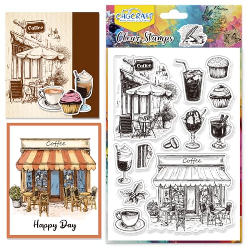 CHGCRAFT Kaffee Shop Klare Briefmarken Latte Kaffeekuchen Silikon Stempel Transparente Briefmarken für Journaling Card Making DIY Scrapbooking Handmade Fotoalbum Notebook CHGCRAFT Kaffee Shop Klare Briefmarken Latte Kaffeekuchen Silikon Stempel Transparente Briefmarken für Journaling Card Making DIY Scrapbooking Handmade Fotoalbum Notebook von CHGCRAFT
