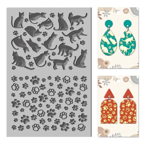 CHGCRAFT Katze Polymer Ton Textur Folie Katze Klaue Textur Stempel Stück Ton Textur Patch Gummi Modellierung Silhouette Matte Textur Folie Polymer Ton Schmuck und Ton Ohrringe Werkzeuge CHGCRAFT Katze Polymer Ton Textur Folie Katze Klaue Textur Stempel Stück Ton Textur Patch Gummi Modellierung Silhouette Matte Textur Folie Polymer Ton Schmuck und Ton Ohrringe Werkzeuge von CHGCRAFT