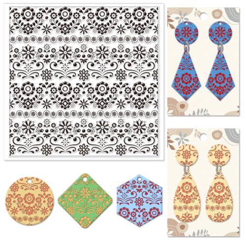 CHGCRAFT Kunsthandwerk Blumen Polymere Ton Textur Folien Volkskunst Muster Textur Stempel Stück Silizium Textur Stempel Ton Textur Matte Textur Stück Polymere Ton Schmuck und Ton Ohrringe Werkzeuge CHGCRAFT Kunsthandwerk Blumen Polymere Ton Textur Folien Volkskunst Muster Textur Stempel Stück Silizium Textur Stempel Ton Textur Matte Textur Stück Polymere Ton Schmuck und Ton Ohrringe Werkzeuge von CHGCRAFT