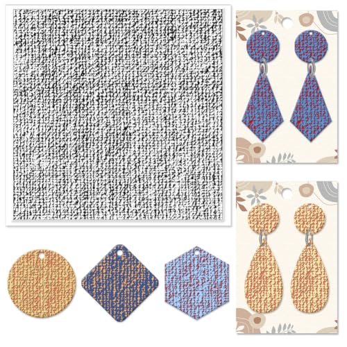 CHGCRAFT Leinen Stoff Textur Silikon Ton Textur Stempel Polymer Ton Textur Blätter Clay Modellierung Muster Pad Textur Blätter für Polymer Clay Herstellung Ohrringe Schmuck von CHGCRAFT