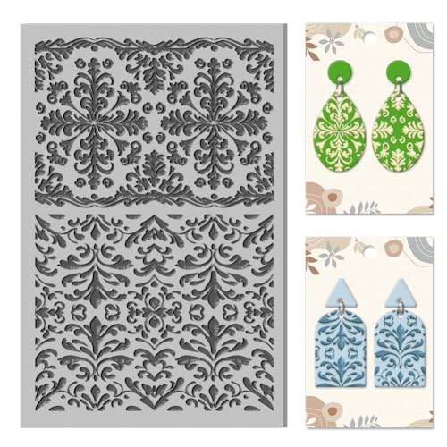 CHGCRAFT Polymere Ton Textur Stück Barock Muster Textur Stempel Transparente Ton Textur Stück Polymere Ton Textur Matte Vintage Muster Matte zur Herstellung von Ohrringe CHGCRAFT Polymere Ton Textur Stück Barock Muster Textur Stempel Transparente Ton Textur Stück Polymere Ton Textur Matte Vintage Muster Matte zur Herstellung von Ohrringe von CHGCRAFT
