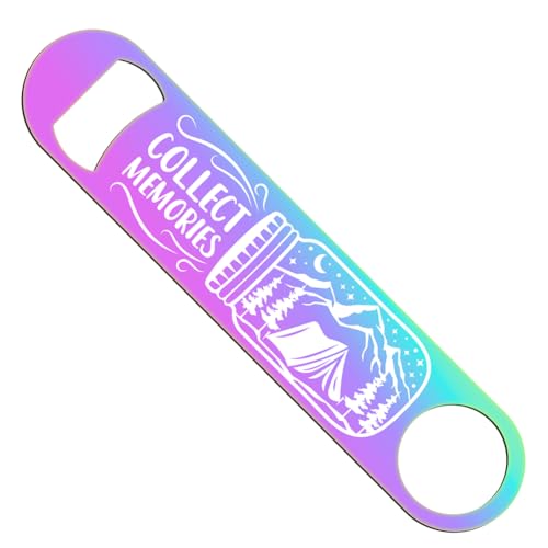 CHGCRAFT Regenbogen Metall Flachflaschenöffner Camping Muster Flaschenöffner Robuster Edelstahl Flaschenöffner Für Zuhause Küche Bar Restaurant 7 Zoll von CHGCRAFT