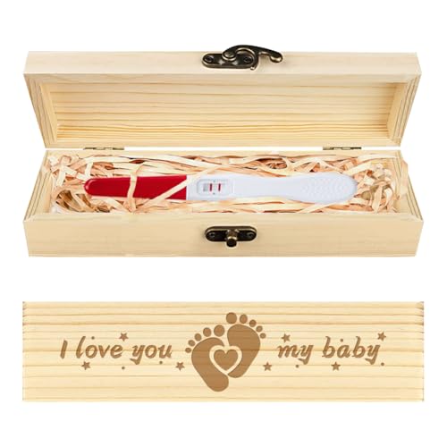 CHGCRAFT Schwangerschaftstest Aufbewahrungsbox Stern Fußabdruck Hölzerne Schwangerschaftsankündigung Geschenke Box mit Raffia Band und Schloss Ankündigung Geschenke für Papa Ehemann, 8x2x1.2 Zoll CHGCRAFT Schwangerschaftstest Aufbewahrungsbox Stern Fußabdruck Hölzerne Schwangerschaftsankündigung Geschenke Box mit Raffia Band und Schloss Ankündigung Geschenke für Papa Ehemann, 8x2x1.2 Zoll von CHGCRAFT