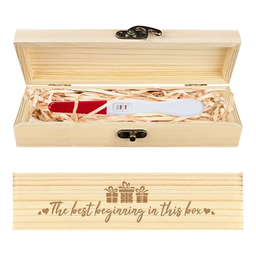 CHGCRAFT Schwangerschaftstest Keepsake Box Liebe Herz hölzerne Schwangerschaft Ankündigung Geschenke Box mit Raffia Ribbon und Schloss Ankündigung Geschenke für Papa Ehemann, 8x2x1.2 Zoll CHGCRAFT Schwangerschaftstest Keepsake Box Liebe Herz hölzerne Schwangerschaft Ankündigung Geschenke Box mit Raffia Ribbon und Schloss Ankündigung Geschenke für Papa Ehemann, 8x2x1.2 Zoll von CHGCRAFT
