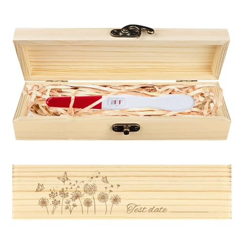 CHGCRAFT Schwangerschaftstest Keepsake Box Löwenzahn Schmetterling Hölzerne Schwangerschaft Ankündigung Geschenke Box mit Raffia Ribbon und Schloss Ankündigung Geschenke für Papa Ehemann, 8x2x1.2 Zoll CHGCRAFT Schwangerschaftstest Keepsake Box Löwenzahn Schmetterling Hölzerne Schwangerschaft Ankündigung Geschenke Box mit Raffia Ribbon und Schloss Ankündigung Geschenke für Papa Ehemann, 8x2x1.2 Zoll von CHGCRAFT