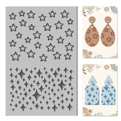 CHGCRAFT Stern Ton Textur Matte Pentagramm Ton Modellierung Muster Pad Tetragramm Textur Blätter für Polymer Clay Making Ohrringe Jewerly Tools, 4×2.6 Zoll CHGCRAFT Stern Ton Textur Matte Pentagramm Ton Modellierung Muster Pad Tetragramm Textur Blätter für Polymer Clay Making Ohrringe Jewerly Tools, 4×2.6 Zoll von CHGCRAFT