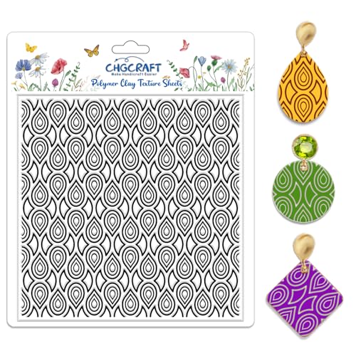 CHGCRAFT Teardrop Polymer Clay Textur Blätter Sich wiederholendes nahtloses Muster Silikon Textur Stempel Linienkunst Modellierung Muster Pad für Schmuck und Clay Ohrringe Werkzeuge, 5,5x5,5 Zoll CHGCRAFT Teardrop Polymer Clay Textur Blätter Sich wiederholendes nahtloses Muster Silikon Textur Stempel Linienkunst Modellierung Muster Pad für Schmuck und Clay Ohrringe Werkzeuge, 5,5x5,5 Zoll von CHGCRAFT