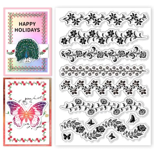 CHGCRAFT Transparente Stempel Mit Blumen Und Spitze Dekorative Schmetterlingsstempel Silikonstempel Transparente Papierbastelstempel Für Tagebuch Und Kartengestaltung DIY Scrapbooking Handgefertigtes CHGCRAFT Transparente Stempel Mit Blumen Und Spitze Dekorative Schmetterlingsstempel Silikonstempel Transparente Papierbastelstempel Für Tagebuch Und Kartengestaltung DIY Scrapbooking Handgefertigtes von CHGCRAFT
