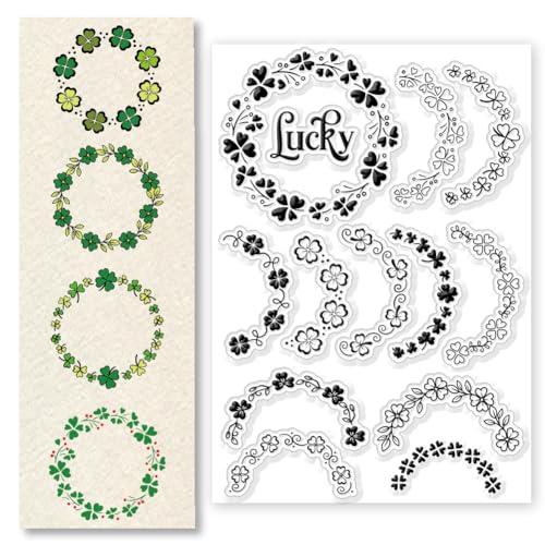 CHGCRAFT Transparente Stempel Zum St. Patrick'S Day Silikonstempel Vierblättriges Kleeblatt Girlandenhintergrund Transparente Stempel Für St. Patrick'S Day Karte Scrapbooking Foto 4.3x6.3 Zoll CHGCRAFT Transparente Stempel Zum St. Patrick'S Day Silikonstempel Vierblättriges Kleeblatt Girlandenhintergrund Transparente Stempel Für St. Patrick'S Day Karte Scrapbooking Foto 4.3x6.3 Zoll von CHGCRAFT