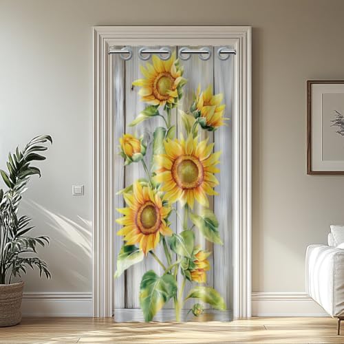 CHGCRAFT Türvorhang Sonnenblume Türvorhang Raumteiler Vorhänge Japanischer Vorhang für Türöffnungen Wohnzimmer Schlafzimmer, 100×200 cm von CHGCRAFT