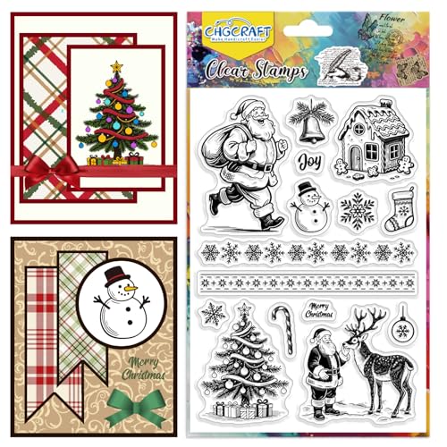 CHGCRAFT Weihnachtsmann Druckmuster Clear Stempel Weihnachtsbaum Transparent Embossing Silikon Stempel Seal für DIY Scrapbooking und Kartenherstellung Papier Handwerk Dekor 6,3×4,3 Zoll CHGCRAFT Weihnachtsmann Druckmuster Clear Stempel Weihnachtsbaum Transparent Embossing Silikon Stempel Seal für DIY Scrapbooking und Kartenherstellung Papier Handwerk Dekor 6,3×4,3 Zoll von CHGCRAFT