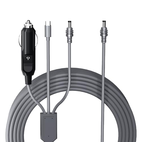 CHGRNLF 3 in 1 Starlink Mini Kabel 10FT/3M, 140W Eingang USB C zu DC Stromkabel, 12V-24V DC Auto Stromkabel für Starlink Mini, Wasserdichtes 18AWG Kabel Arbeit mit 65W+ PD Versorgung von CHGRNLF