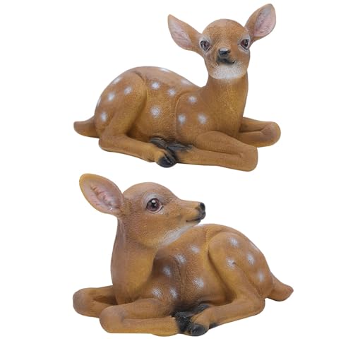 2pcs Sika Deer Statue Skulptur Ornamente Tiermodell Kunsthandwerk im Freien Gartendekoration Orament von CHHELIHL