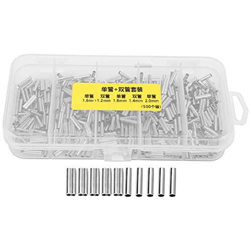 500pcs Kupferfischerei Leitungsanschlussanschluss Eins Doppelkrimple -Hülle 500pcs Kupferfischerei Leitungsanschlussanschluss Eins Doppelkrimple -Hülle von CHHELIHL