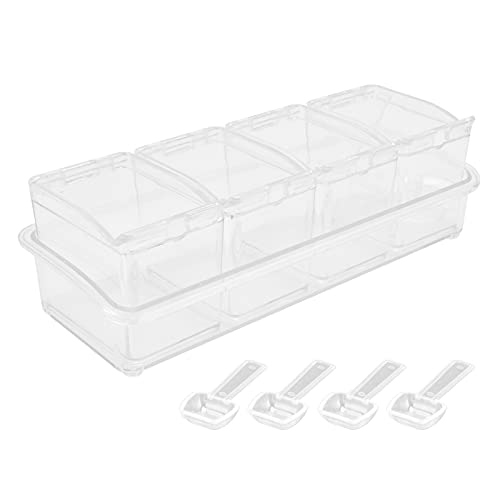 CHHELIHL Gewürze Aufbewahrungsbox Pots Lagerbehälter Gewürzglas mit Abdeckung und Löffel für Salzmonosodium von CHHELIHL