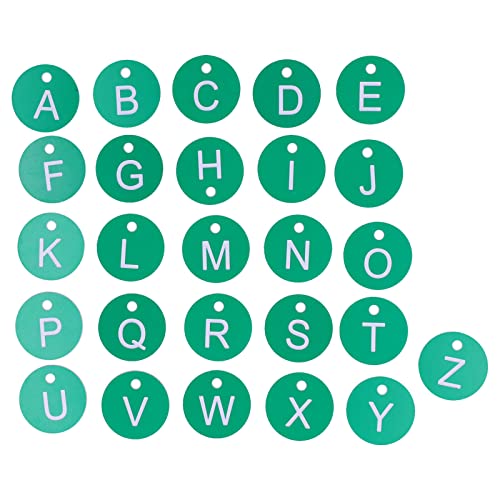 Für Beehive 26PCS nummerierte Tag -Marker mit Hole Round Beehive Etiketts -Bienenzubehör für Garten (Green Letter Card) von CHHELIHL