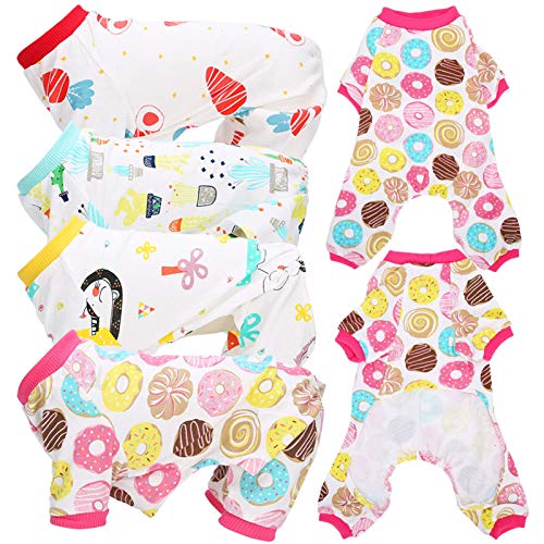 Für Haustierhund, 4PCS -Baumwoll -Langarmbodys Frühlings-/Sommerweichkleidung (XL) von CHHELIHL