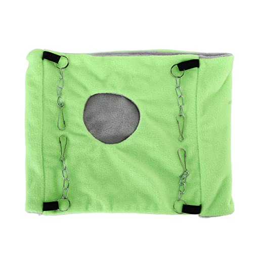 Für Vogel, für warmes Nest, thermisches Plüschkäfighängebett, doppelte Schicht Hängematte, geeignet für Winterwetter, geeignet (Grün) von CHHELIHL