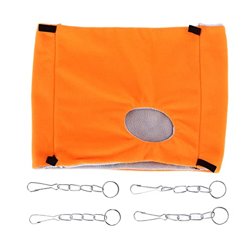Für Vogel, für warmes Nest, thermisches Plüschkäfighängebett, doppelte Schicht Hängematte, geeignet für Winterwetter, geeignet (Orange) von CHHELIHL