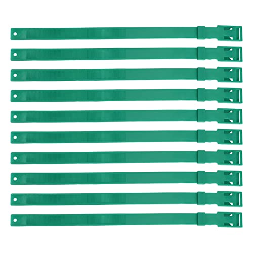 Ziegenkragen, 10pcs, 23 Zoll einstellbare PU -Livestockkragen für Nutztiere (Kuh, Schaf) (Grün) von CHHELIHL
