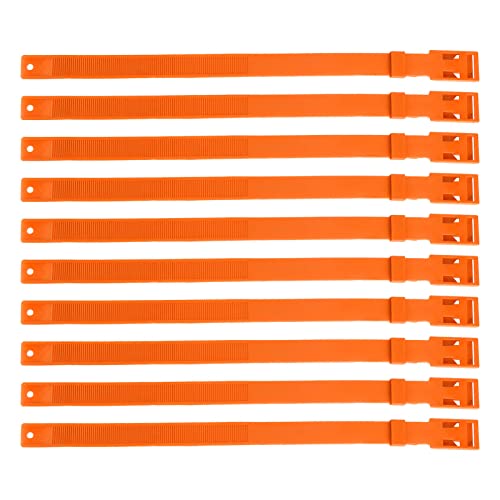Ziegenkragen, 10pcs, 23 Zoll einstellbare PU -Livestockkragen für Nutztiere (Kuh, Schaf) (Orange) von CHHELIHL