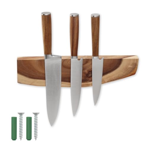CHI SHANG Magnetischer Messerhalter für Wand, Akazienholz, Messer, Magnetleiste, Messerhalter, Holz, magnetisch, ohne Bohren, Magnetstreifen, starker Messermagnet, für Küchenmesser und Werkzeuge, 32,5 CHI SHANG Magnetischer Messerhalter für Wand, Akazienholz, Messer, Magnetleiste, Messerhalter, Holz, magnetisch, ohne Bohren, Magnetstreifen, starker Messermagnet, für Küchenmesser und Werkzeuge, 32,5 von CHI SHANG