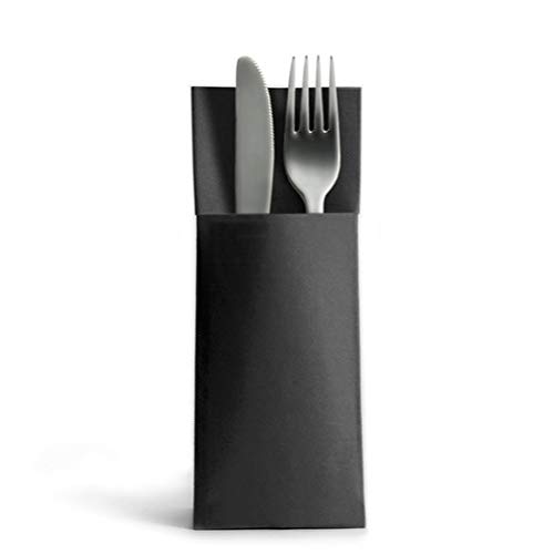 CHIC 1250 Besteckservietten Bestecktaschen schwarz Airlaid von CHIC