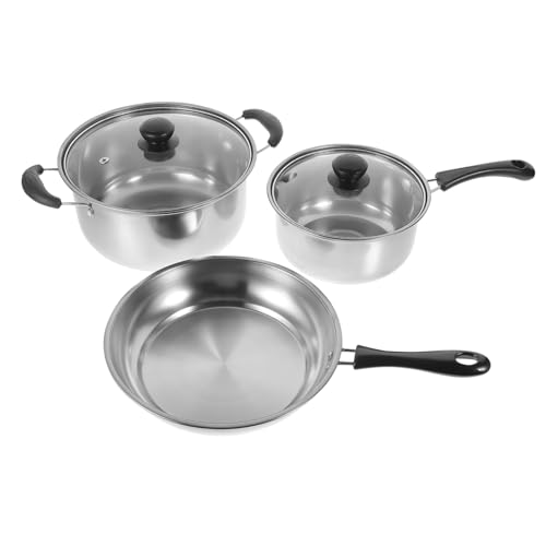 CHICAMPERA 1 Satz Kochtopf Set Teilig Induktionsgeeignet Langlebig und Kratzfest für Suppen und Soßen Mit Ergonomischem Bakelitgriff Für Gesunde Küche von CHICAMPERA