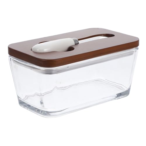 CHICAMPERA 1 Set Butterbox Butterdose Für Die Theke Butterdose Mit Deckel Vintage Butterbehälter Buttersparer Butterhalter Für Die Arbeitsplatte Brauner Bambus von CHICAMPERA