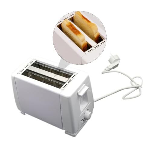 CHICAMPERA 1 Stück Haushalts Toaster Sandwichmaker Vollautomatischer Toaster Weiß mit Temperaturstufen für Brot Bagels und von CHICAMPERA
