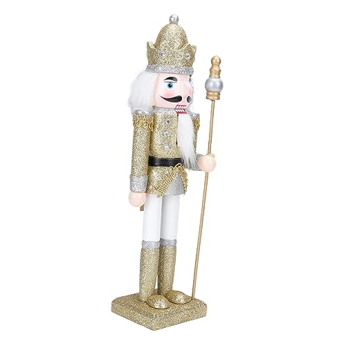 CHICAMPERA 1 Stück Holz Puppe Dekoration Weihnachtsornament Gold Handgefertigte Soldatenfigur für Festliche Anlässe für Tischdeko und Wohnraumgestaltung von CHICAMPERA