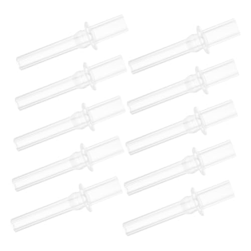 CHICAMPERA 10 Stück Kinder-trinkbecher, Silikon-trinkhalm-spitzen, Wiederverwendbare Lange Trinkdüse, Ersatz, Klare Trinkhalm-spitzen, Abnehmbarer Strohhalm Für Wasserflasche von CHICAMPERA
