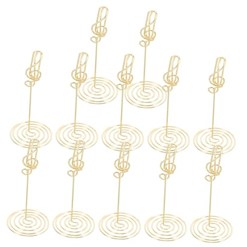 CHICAMPERA 12 Stück Teiliges Kreative Noten Tischkartenhalter Clips Vertikaler Notenhalter für Hochzeiten Partys Büro Zuhause Goldfarben Multifunktional Kompakte von CHICAMPERA