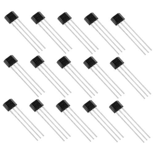 CHICAMPERA 15 Stück Hall-Effekt-Sensor Hallsensor Hall-Effekt-Controller Hall-Effekt-Schalter Transistoren-Sortiment-Kit Transistorbausatz Legierung Grau von CHICAMPERA