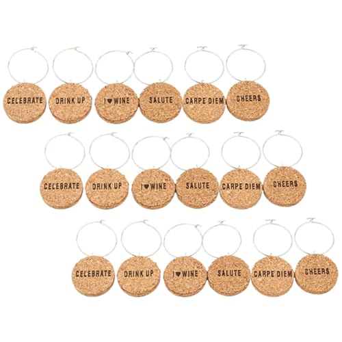 CHICAMPERA 18 Stück Weinglas Charms aus Kork DIY Getränkemarker zur Identifikation von Weingläsern Dekoration für Hochzeiten und Partys Personalisierbar für Gäste CHICAMPERA 18 Stück Weinglas Charms aus Kork DIY Getränkemarker zur Identifikation von Weingläsern Dekoration für Hochzeiten und Partys Personalisierbar für Gäste von CHICAMPERA