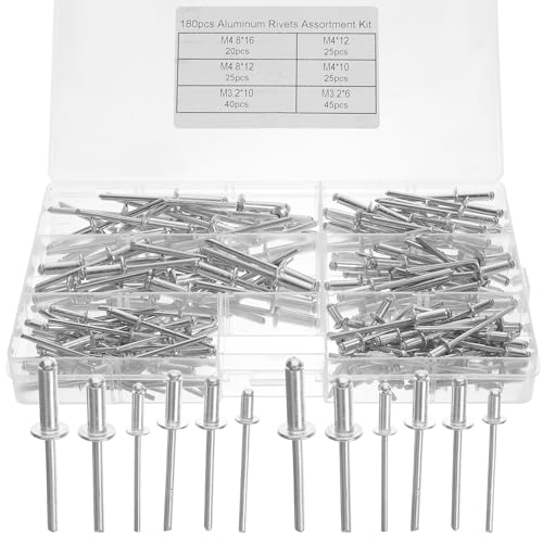 CHICAMPERA 180Stücke Aluminium Blindnieten Sortiment Kit Leichte und Robuste Nieten für Blechverarbeitung und Anwendungen Langlebig und Einfach zu Verwenden CHICAMPERA 180Stücke Aluminium Blindnieten Sortiment Kit Leichte und Robuste Nieten für Blechverarbeitung und Anwendungen Langlebig und Einfach zu Verwenden von CHICAMPERA