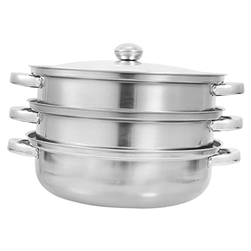 CHICAMPERA 1Satz Dampfgarer Stufiger Dampf Topf mit Griffen Multifunktional für Suppen Geeignet für Gas und Elektroherde für Gesundes Kochen von CHICAMPERA