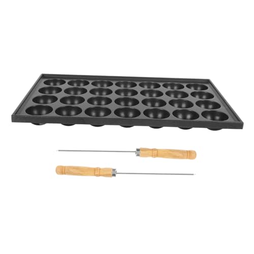CHICAMPERA 1Satz Gusseisen Pfanne Nonstick Backbecher für Fischbällchen und Octopus Leicht zu Reinigen für Bbq und Zuhause Backnadeln von CHICAMPERA