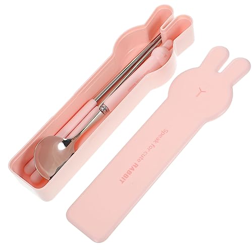 CHICAMPERA 1Satz Kochgeschirr Set Für Teiliges Cartoon Besteck Set Aus Tragbares Besteck Set Mit Löffel Und Essstäbchen von CHICAMPERA