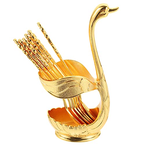 CHICAMPERA 1Satz Metall Schwanspoon mit Löffelhalter Dessertlöffel für Hochzeiten und Partys Rostbeständig und Leicht zu Reinigen Perfektes Küchengerät für Stilvolle Anlässe von CHICAMPERA