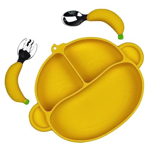 CHICAMPERA 1Satz Snackplatte für Kleinkinder mit und Trennbare Servierplatte für Snacks Obst und für Selbstständige Nahrungsaufnahme von CHICAMPERA