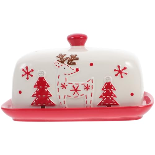 CHICAMPERA 1Stück Butterbehälter aus Keramik mit Deckel Weihnachtsdesign für Butter und Snacks Langlebig und Sicher der Anwendung CHICAMPERA 1Stück Butterbehälter aus Keramik mit Deckel Weihnachtsdesign für Butter und Snacks Langlebig und Sicher der Anwendung von CHICAMPERA