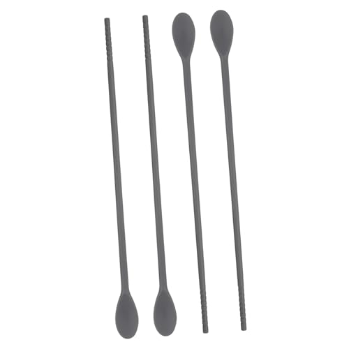 CHICAMPERA 2 Paare Silikon Löffel und Essstäbchen Doppelkopf Löffel für Kaffee Dessert und Getränke Hitzebeständig und Handlich Wiederverwendbar von CHICAMPERA