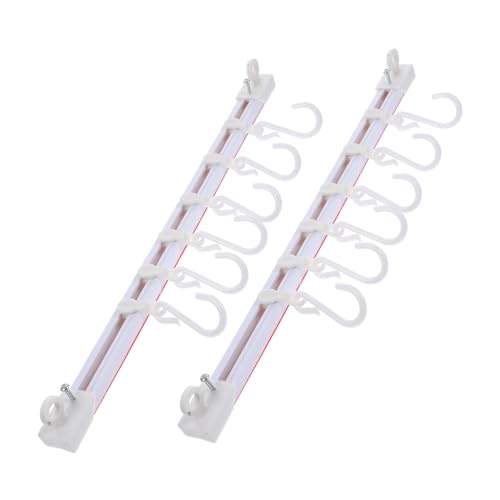 CHICAMPERA 2 Satz Multifunktionaler Selbstklebender Küchen Wandhaken mit Schiebbaren Haken für Küchenutensilien Tür Aufhänger Praktischer Wandorganizer ohne Bohren von CHICAMPERA